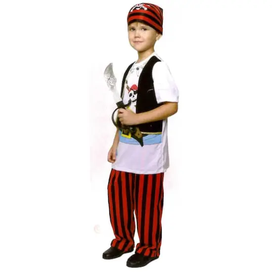 Large White & Red Pirate Boy's Costume {3}