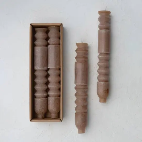 Hello Honey&reg; 10" Unscented Totem Taper Candles in Box, 2ct. Cappuccino {7}