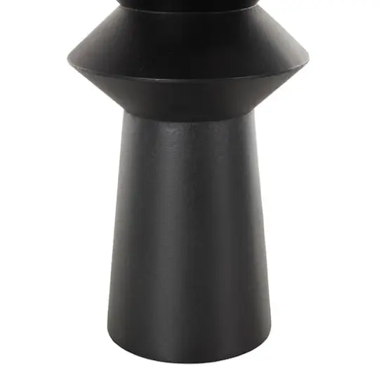 24" Black Metal Art Deco Fluted Decorative Vase {5}