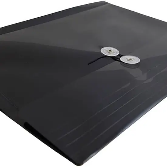 JAM Paper 9.75" x 13" Black Plastic Button String Expansion Booklet Envelopes, 108ct. {3}