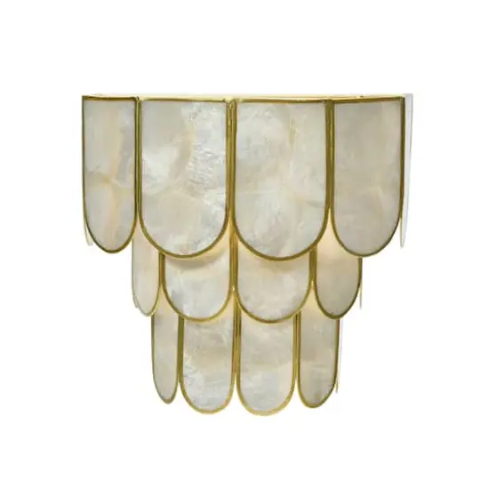 Hello Honey&reg; 9" 4-Tier Capiz and Metal Wall Sconce {1}