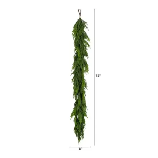 6ft. Artificial Real Touch Norfolk Island Pine Garland with Natural Look {3}