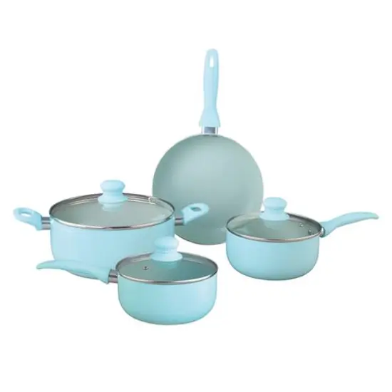 Brentwood Blue 7-Piece Aluminum Non-Stick Cookware Set {1}