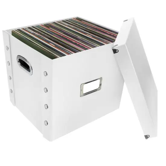 12" Snap-N-Store Vinyl Record Storage Box White {5}