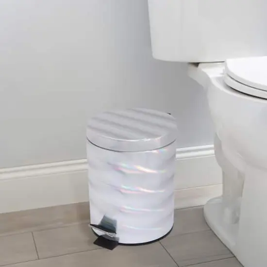 Bath Bliss Holographic Round Step Pedal Trash Can {4}