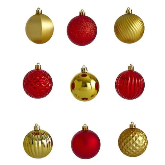 101ct. 2" Red & Gold Shatterproof Ball Ornaments {4}