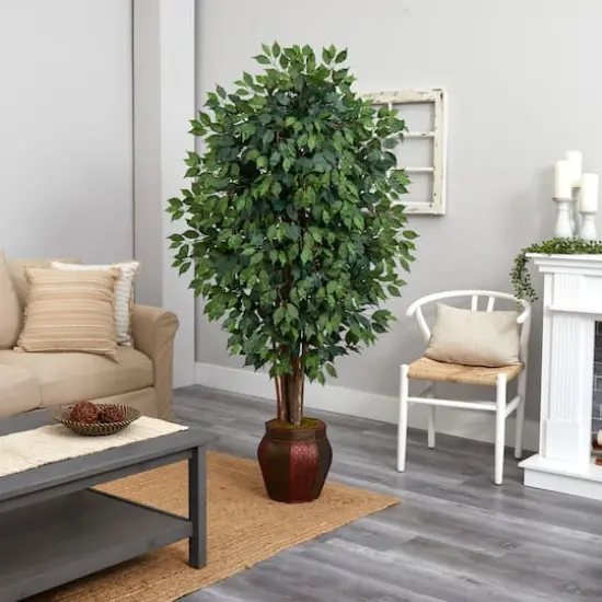 6ft. Ficus Tree with Decorative Planter {4}