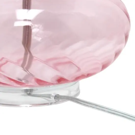 Lalia Home Classix 24" Pink Wavy Colored Glass Table Lamp {9}
