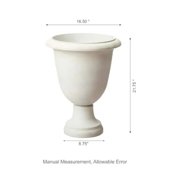 Glitzhome&reg; 21.5" Eco-Friendly Oversized Faux Terrazzo Goblet Planters, 2ct. White {9}