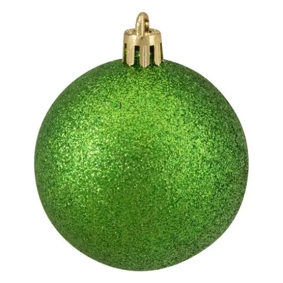 24ct. 2.5"Xmas Green 4-Finish Shatterproof Christmas Ball Ornaments {4}