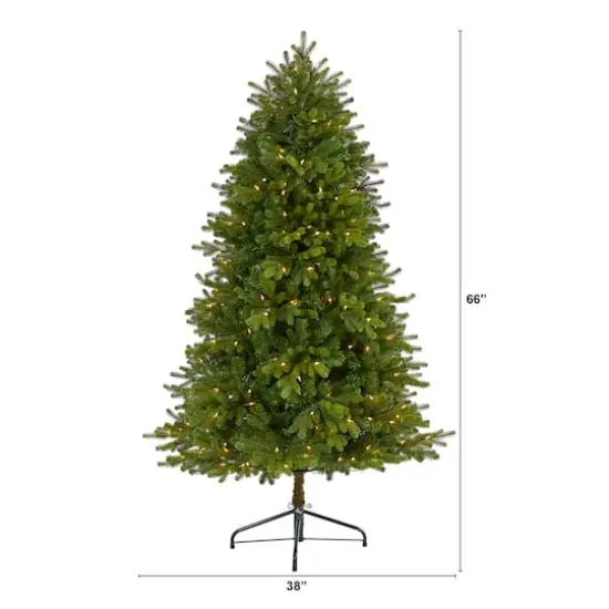 5.5ft. Pre-Lit Washington Fir Artificial Christmas Tree, Clear LED Lights {3}