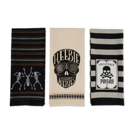 DII&reg; Assorted Skeleton Embellished Dishtowel Set {9}