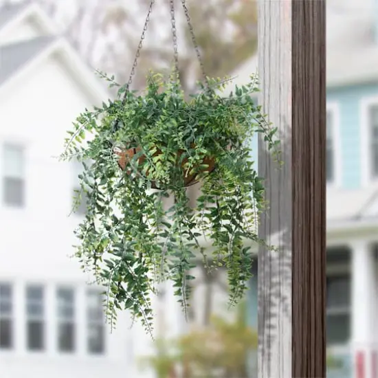 21" Fern Leaves Hanging Basket {3}