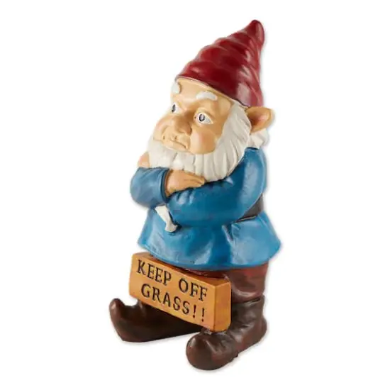 Keep Off Grass Grumpy Gnome 4.5" x 4.25" x 10" {6}