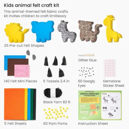 Arteza&reg; Kids Felt Craft Kit, Animal {3}