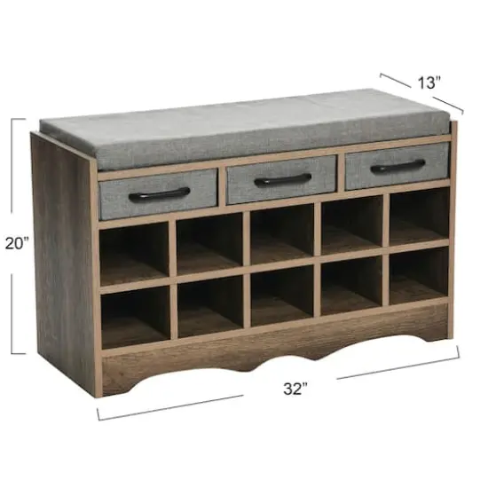 Household Essentials 32" Storage Bench Ashwood {4}