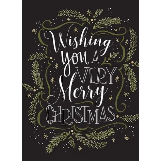 JAM Paper 5" x 7" Greenery Wishes Assorted Christmas Card Set, 24ct. {5}