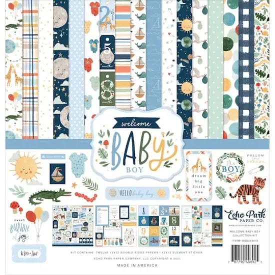 Echo Park Collection Kit 12"X12"-Welcome Baby Boy {1}