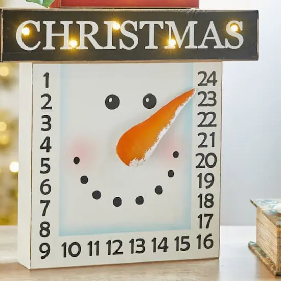 Glitzhome&reg; 15" LED Christmas Snowman Countdown D&eacute;cor {5}
