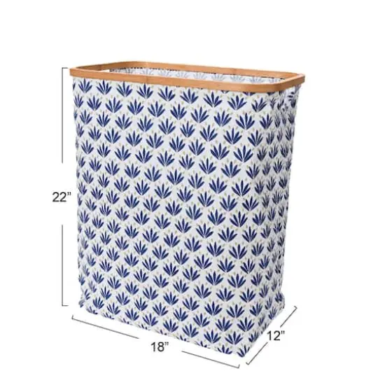 Household Essentials Krush Bamboo Rimmed Hamper (Rectangular, Blue) {4}