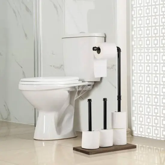 Black Wall Mounted Toilet Paper Holder {5}