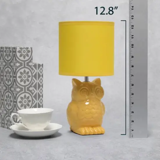 Simple Designs 13" Ceramic Owl Table Lamp Dandelion Yellow {5}