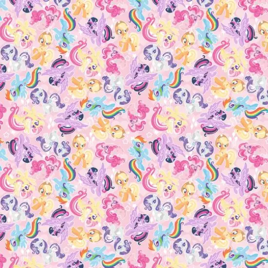 Hasbro My Little Pony Multicolored Packed Pony Friends Cotton Fabric {1}