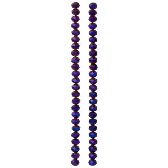 Amethyst Iridescent Glass Faceted Rondelle Beads, 6mm by Bead Landing&trade; {4}