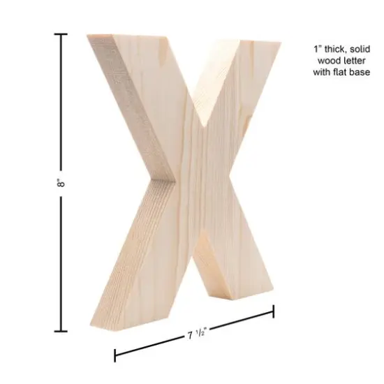 Hampton Art&trade; 8" Chunky Wood Letter X {5}
