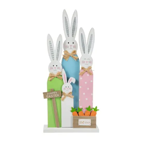 Glitzhome&reg; 29.75" Easter Wooden Bunny Family Porch D&eacute;cor {6}
