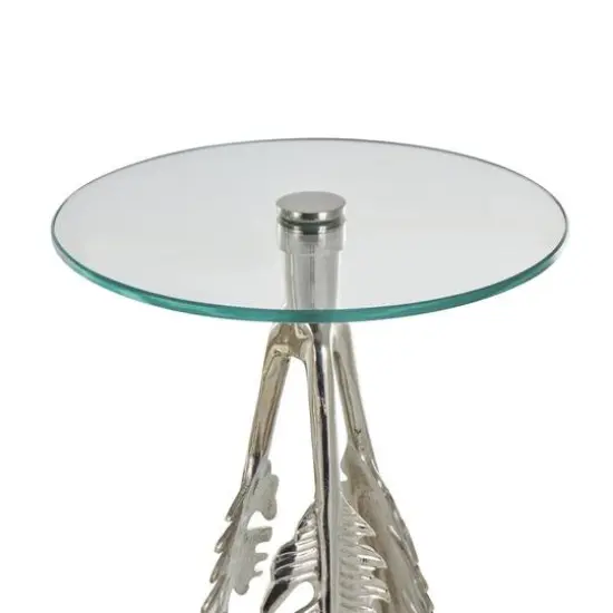 Silver Leaf Aluminum Metal Table Set {6}