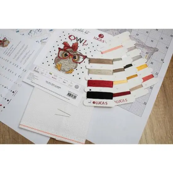 Luca-S The Owl with Glasses Counted Cross Stitch Kit {6}