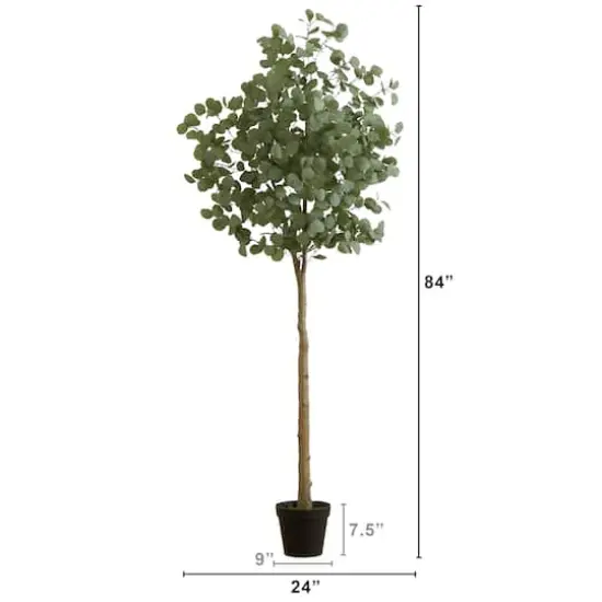 7ft. Potted Artificial Eucalyptus Tree {5}