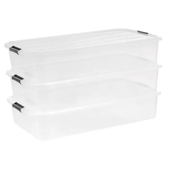 IRIS&reg; 50qt. Clear Underbed Storage Boxes with Latching Lids, 3ct. {6}