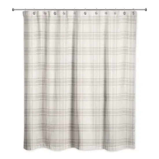 Gray Plaid Shower Curtain {1}