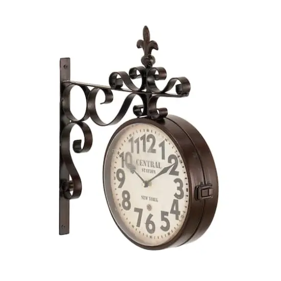 Black Vintage Metal Wall Clock, 16" x 15" {1}