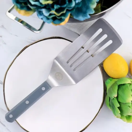 Martha Stewart Gray High-Carbon Stainless Steel Slotted Turner {3}