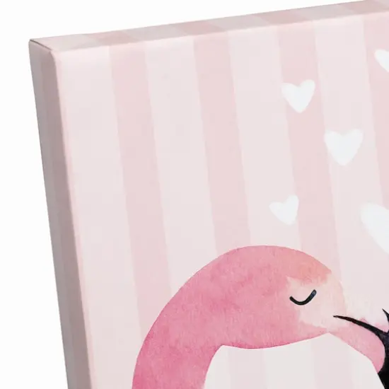 Flamingo Mistletoe Valentine's Canvas Wall Art {4}