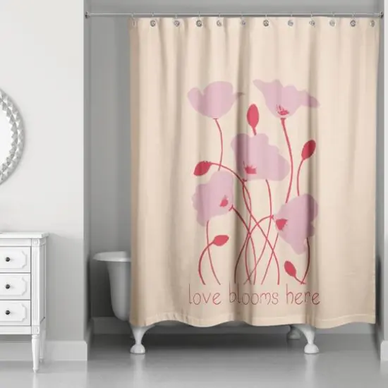 Love Blooms Here Shower Curtain {3}