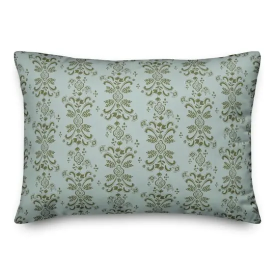 Floral Crest Lumbar Throw Pillow Green {3}