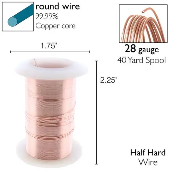 The Beadsmith&reg; Wire&trade; Elements 28 Gauge Tarnish-Resistant Wire Rose Gold {7}