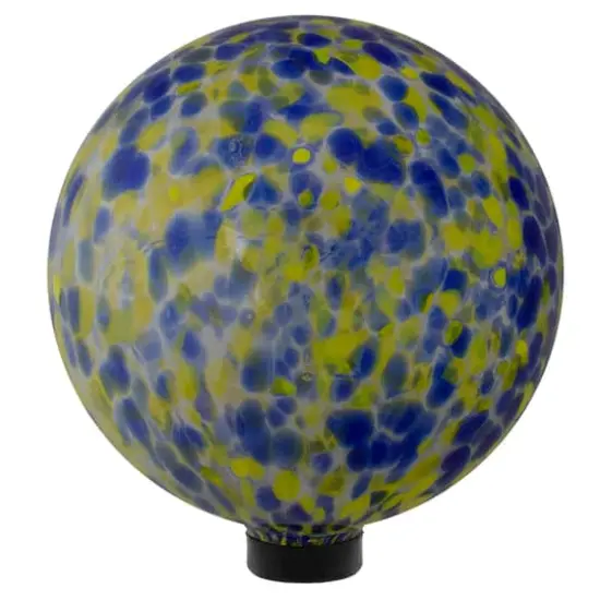 10" Yellow & Blue Outdoor Patio Garden Gazing Ball {1}