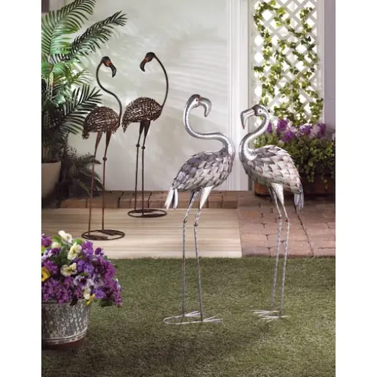 42" Wild Flamingo Garden Art Duo {4}