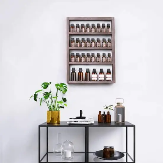 Essential Oil Storage Wall Display Rack Rustic Brown {8}