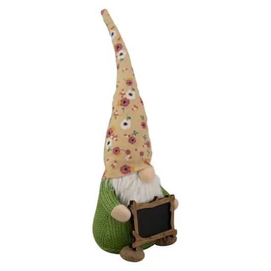 16" Yellow Floral Springtime Gnome with Message Board {4}