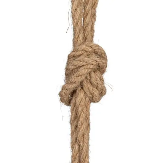 Hello Honey&reg; 12.25" White Distressed Volcano Finish Stoneware Hanging Planter with Jute Rope Hanger {7}