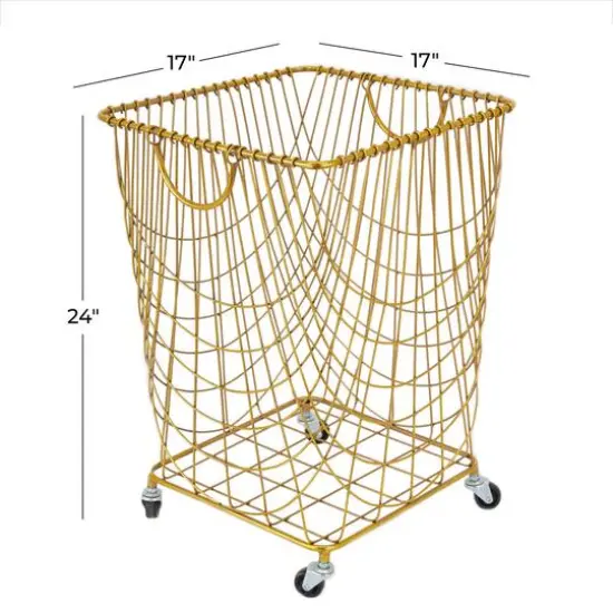 Gold Iron Glam Storage Cart, 24" x 16" x 17" {7}