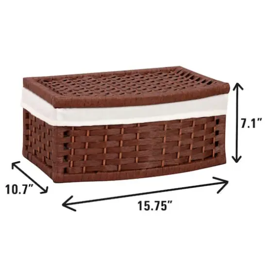 Household Essentials 7" Woven Basket with Lid Brown {5}