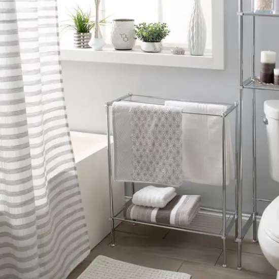 Organize It All Chrome Freestanding Towel Rack {4}