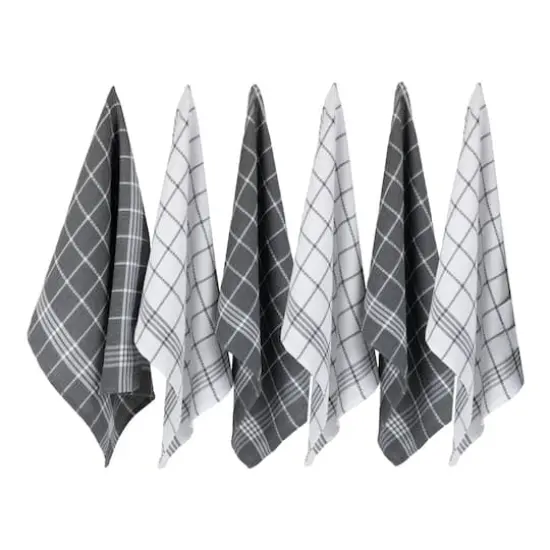 DII&reg; Waffle Weave Dishtowels, 6ct. Gray {1}